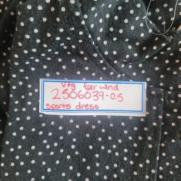 Fair Wind Sportswear Dress Womens M Black Polka Dot Vintage Tennis Golf Stretch - Picture 8 of 8